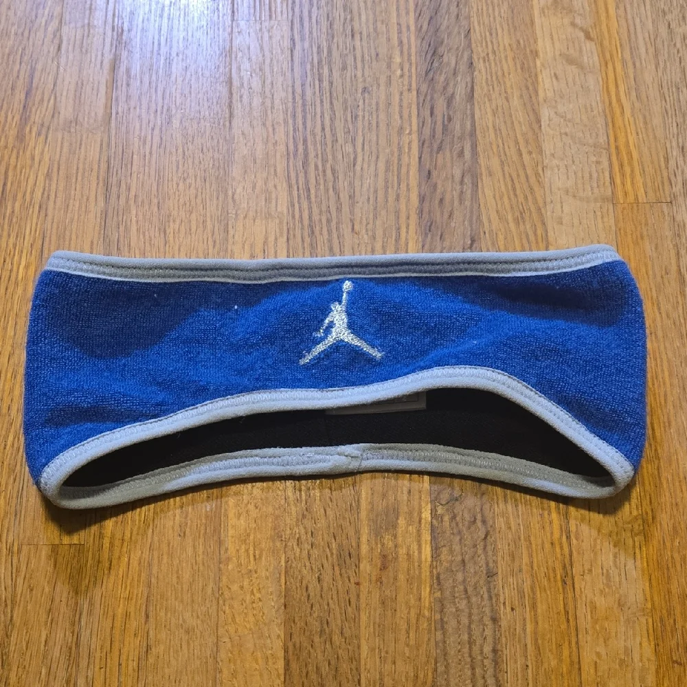 Nike Blue Gray‎ Jordan Jumpman Swoosh Terry Headband Sweatband